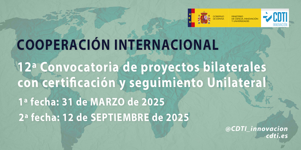 12ª convocatoria proyectos bilaterales con certificación y seguimiento unilateral