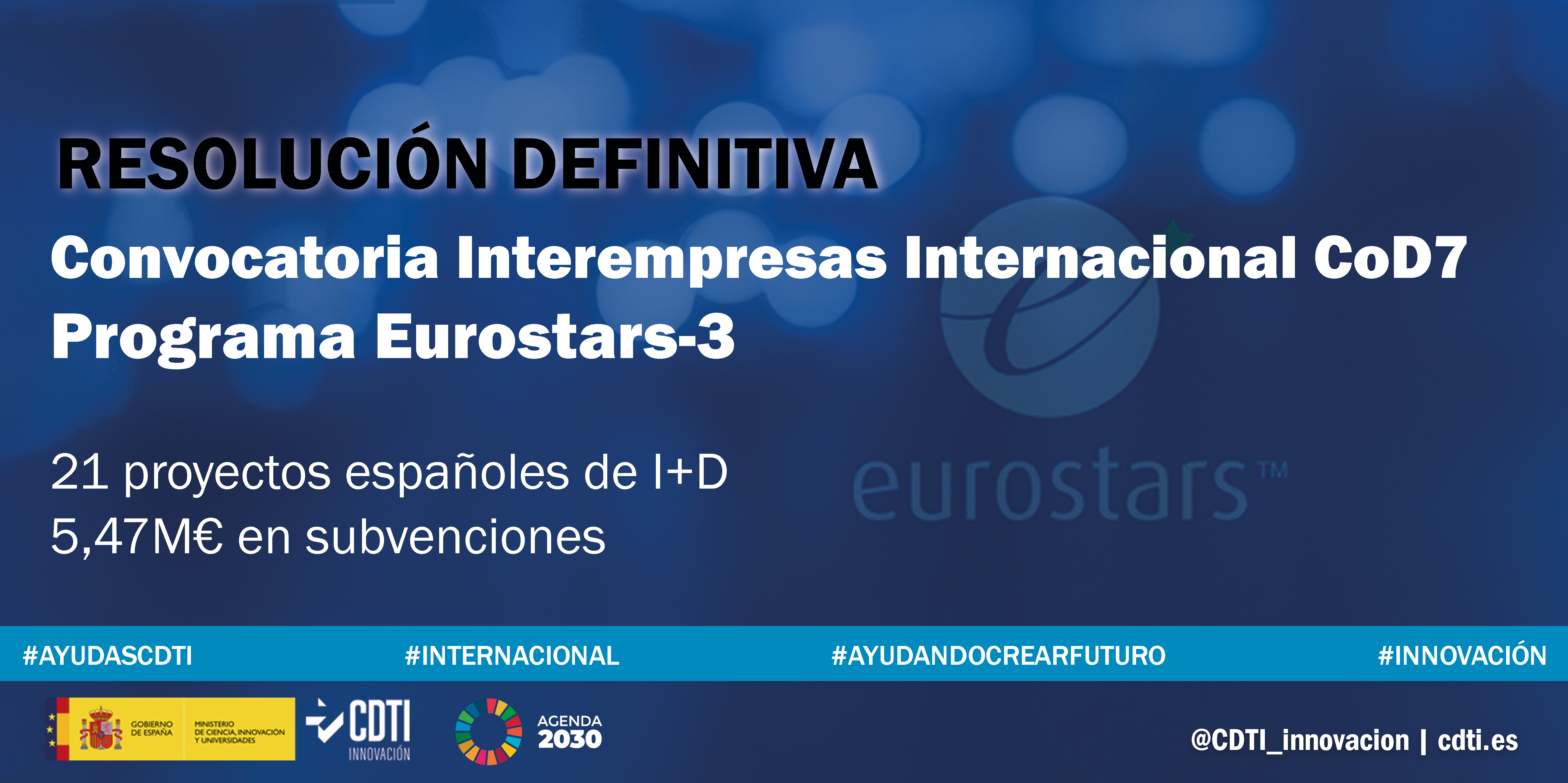 Resolución definitiva CoD7 Eurostars-3
