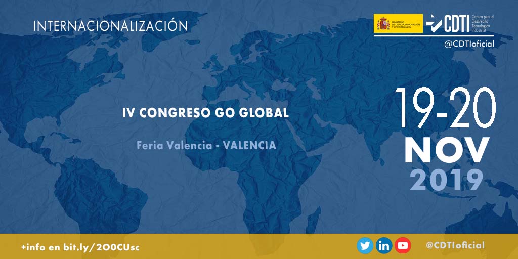 INTERNACIONALIZACIÓN | @CDTIoficial participa en el IV Congreso Go Global para presentar las oportunidades en los programas #Eureka y #H2020 para las #empresas