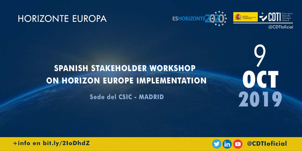 HORIZONTE EUROPA | @CDTIoficial participa en una jornada informativa en #Madrid para analizar las líneas estratégicas de Horizonte Europa