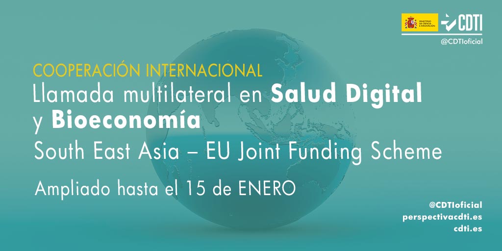 Se amplía el plazo para presentar propuestas a la llamada multilateral de salud digital y bioeconomía en el marco de la iniciativa South East Asia – EU Joint Funding Scheme