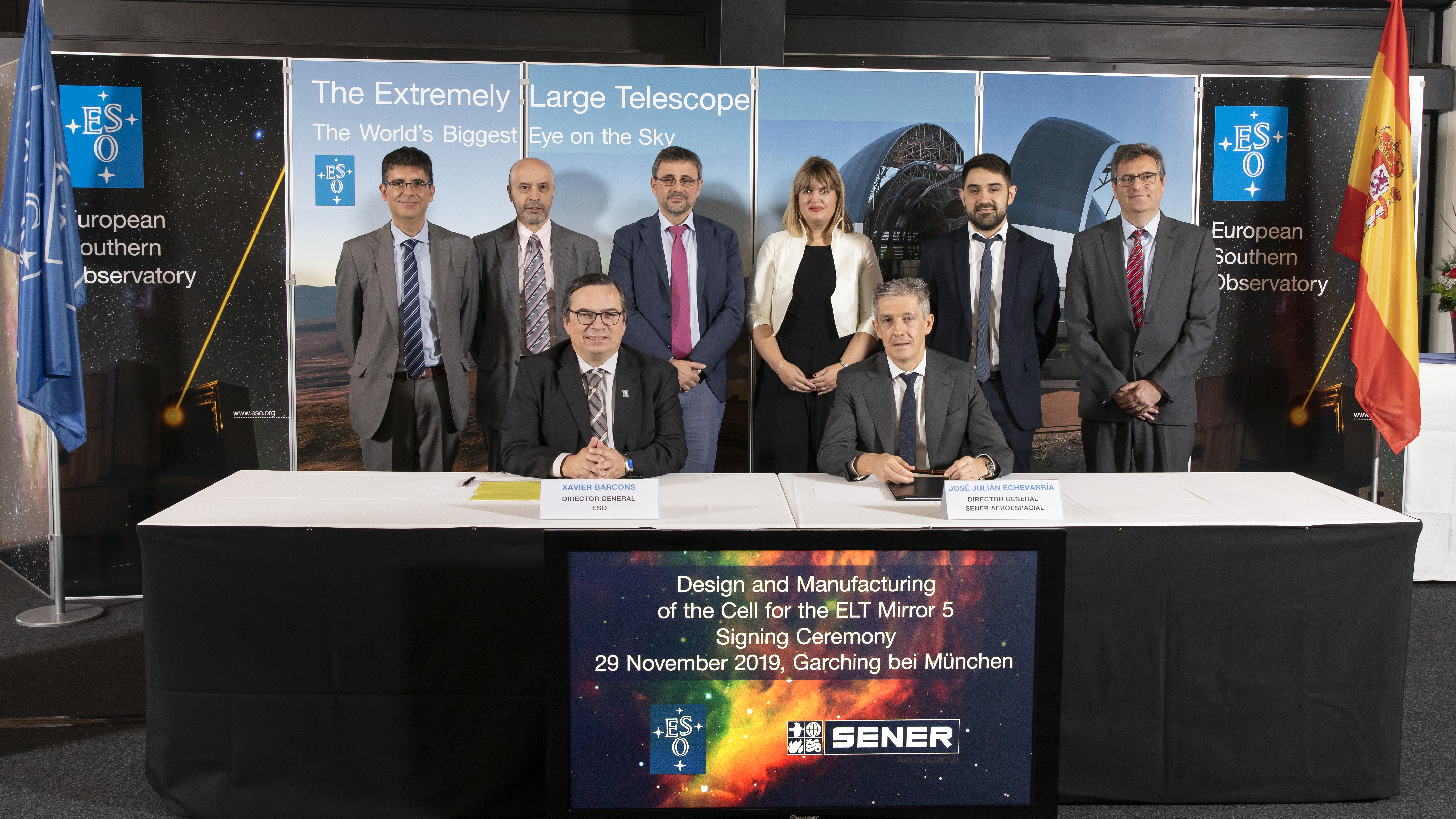 ASTRONOMIA | SENER Aeroespacial firma un contrato con el Observatorio Europeo Austral para diseñar y fabricar la unidad electromecánica del espejo M5 del telescopio ELT
