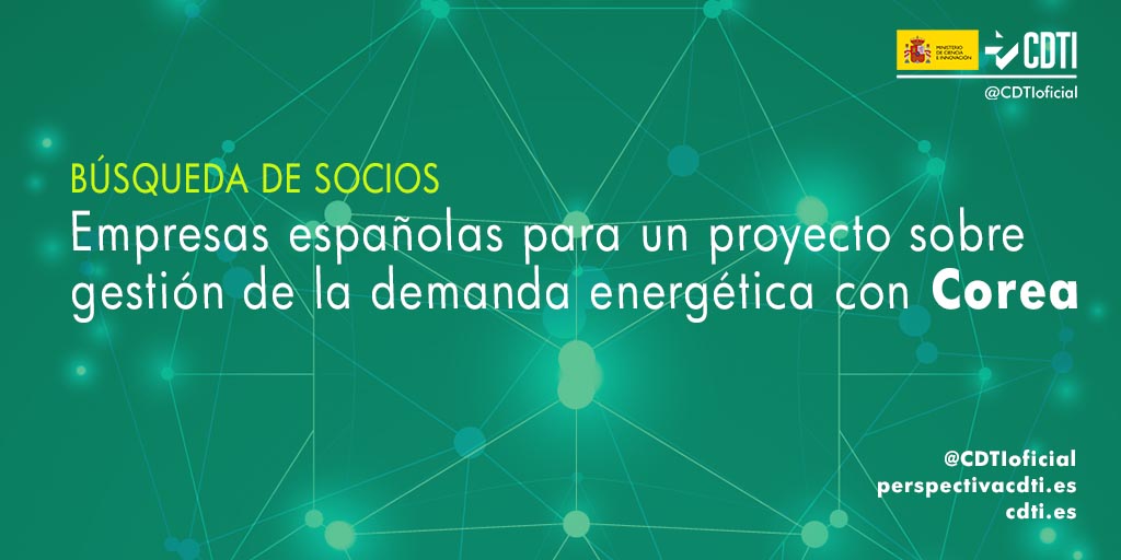 Búsqueda de socios españoles para colaborar en un proyecto sobre gestión de la demanda energética con Corea