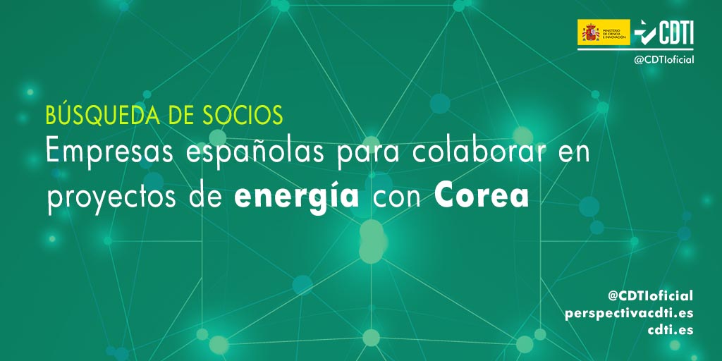 Búsqueda de socios españoles para varios proyectos de I+D en el ámbito de la energía con Corea