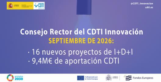 Consejo Rector del CDTI Innovación de septiembre 2026