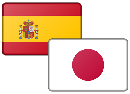 Banderas de España y Japón
